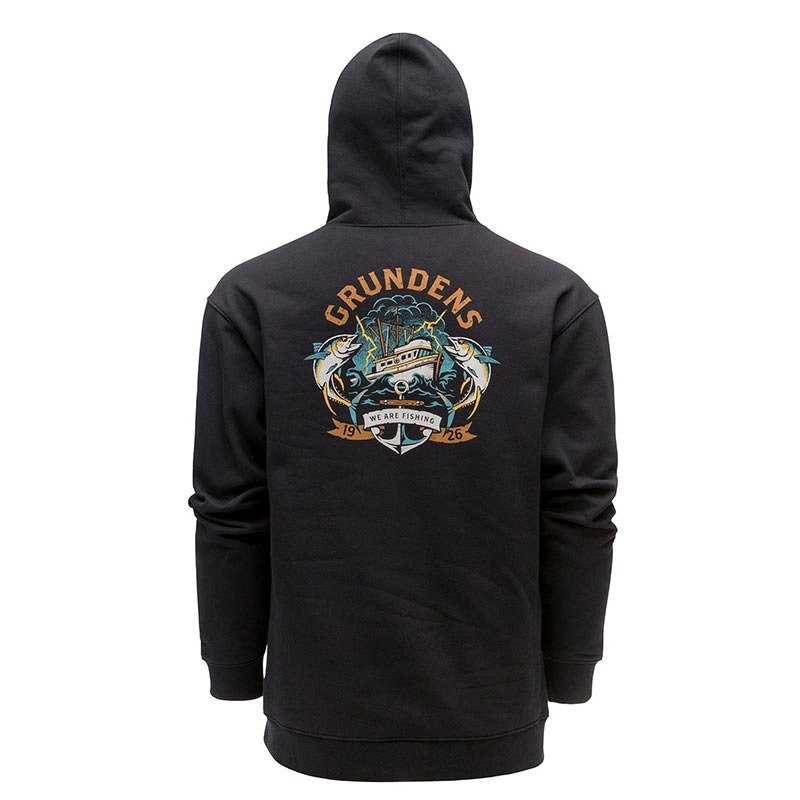 Толстовка Grundens Displacement DWR Hoodie Tuna Tattoo Black  - фото 1