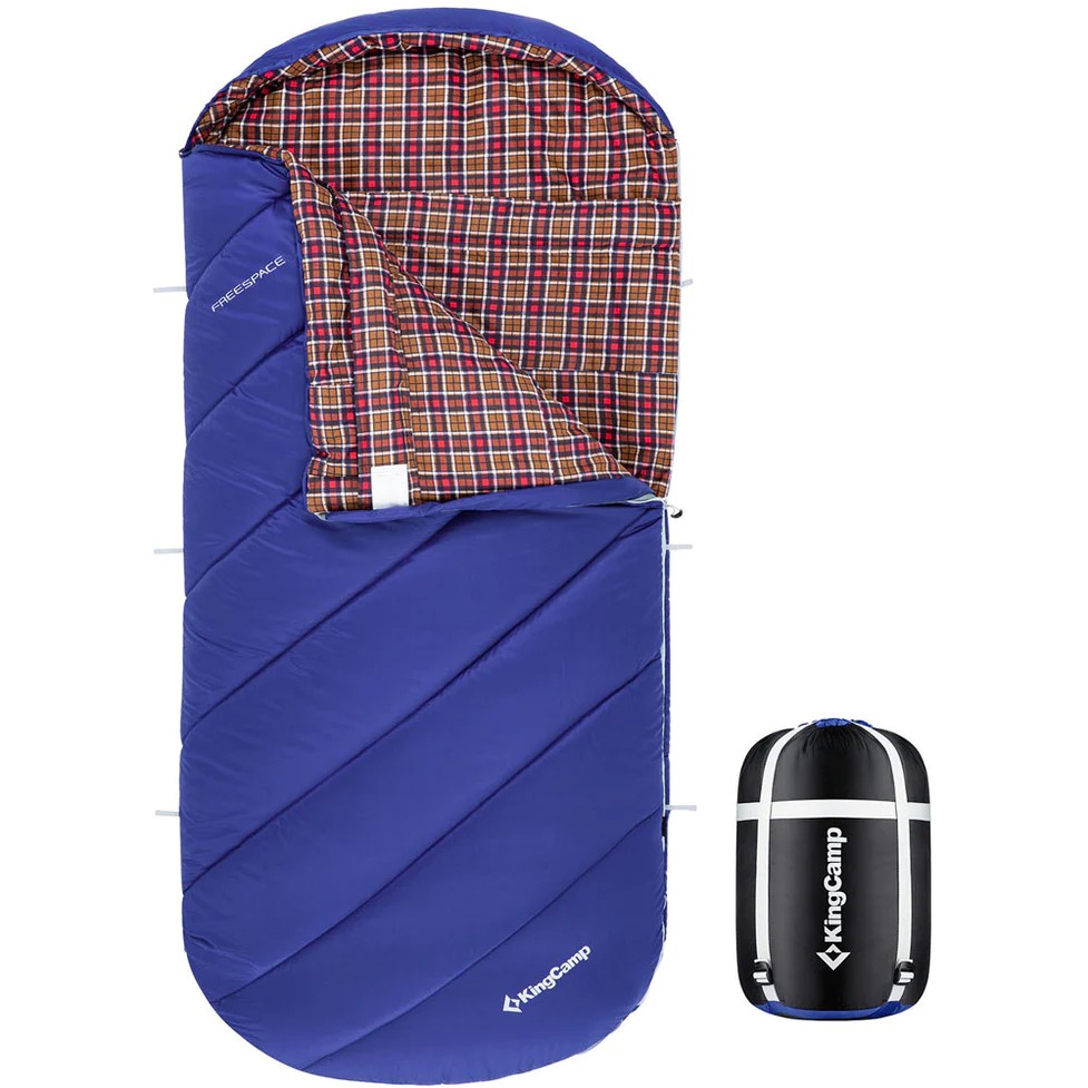 Спальный мешок King Camp Free Space 250 -8С 220x100 синий левый - фото 1