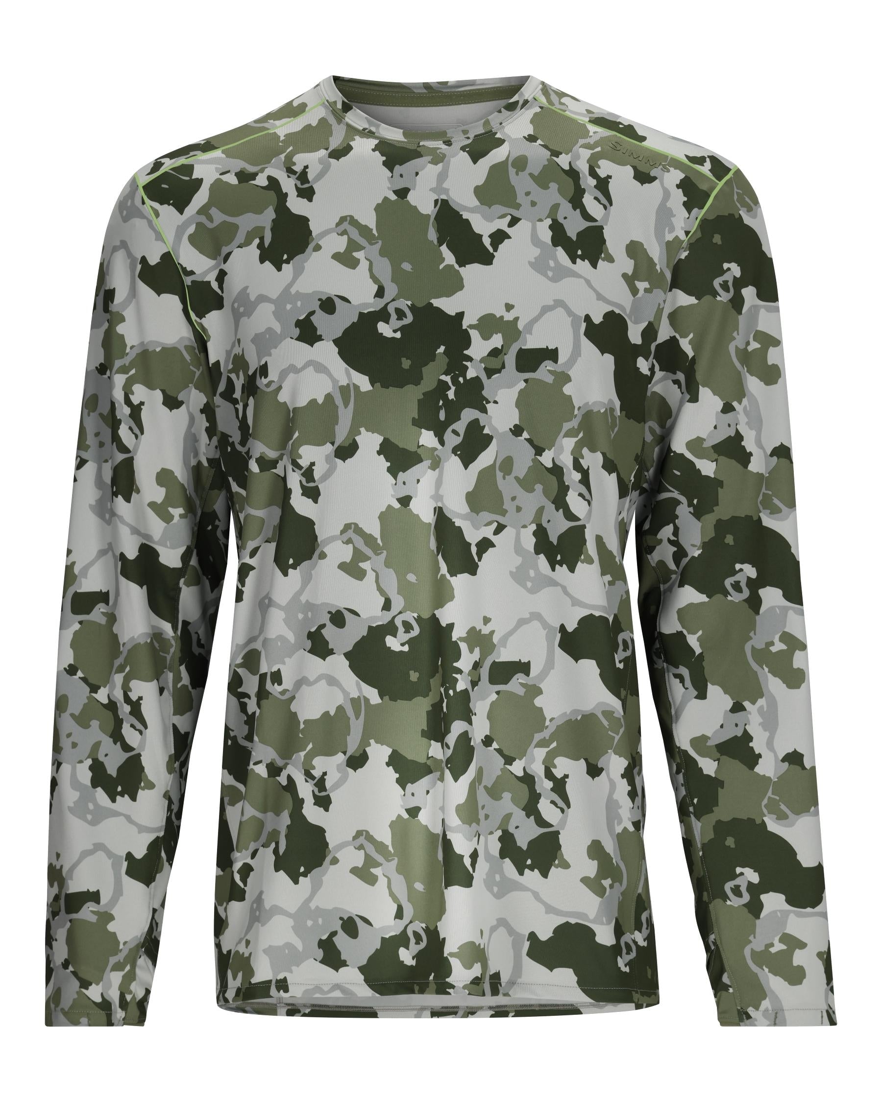 Термофутболка Simms SolarFlex Crew Regiment Camo Clover  - фото 1