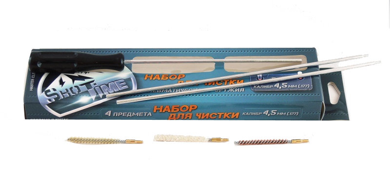 Набор для чистки ShotTime к4,5мм металлический шомпол+3 ерша  - фото 1