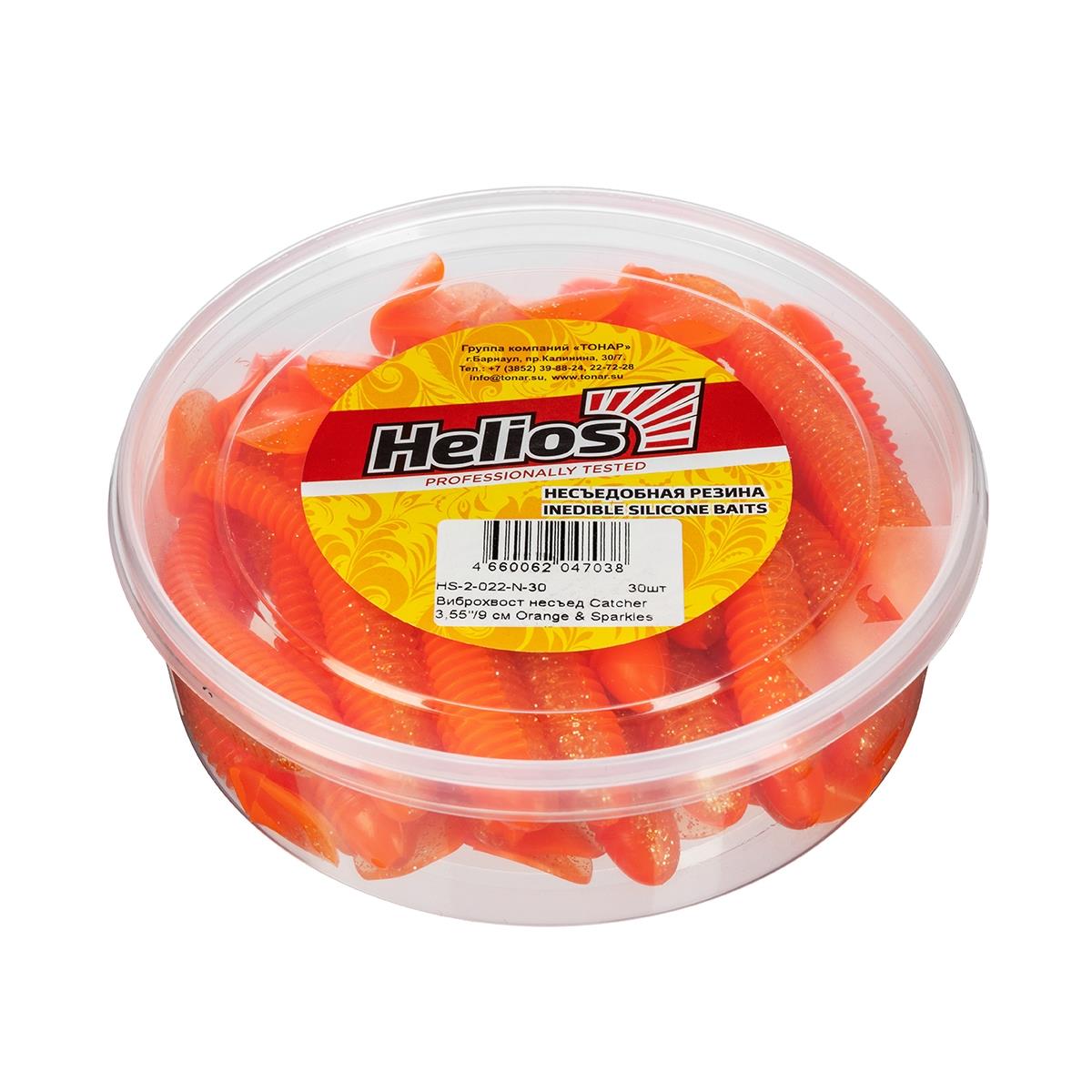 МП Виброхвост несъедоб. Catcher 3,55"/9см Orange&Sparkles в уп.30шт HS-2-022-N-3 - фото 1