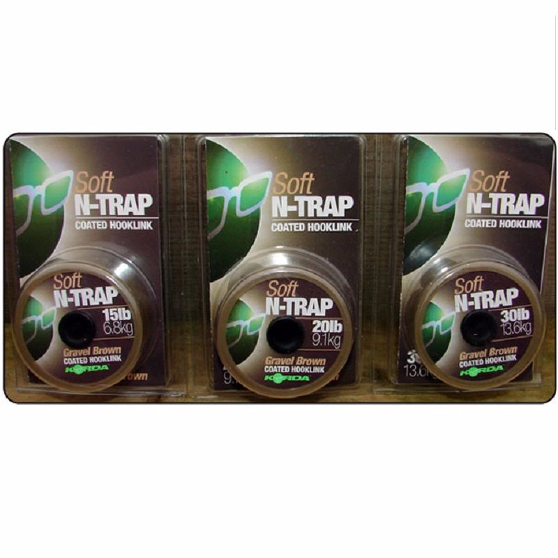 Поводковый материал Korda N Trap Soft 20lb Gravel Brown - фото 1