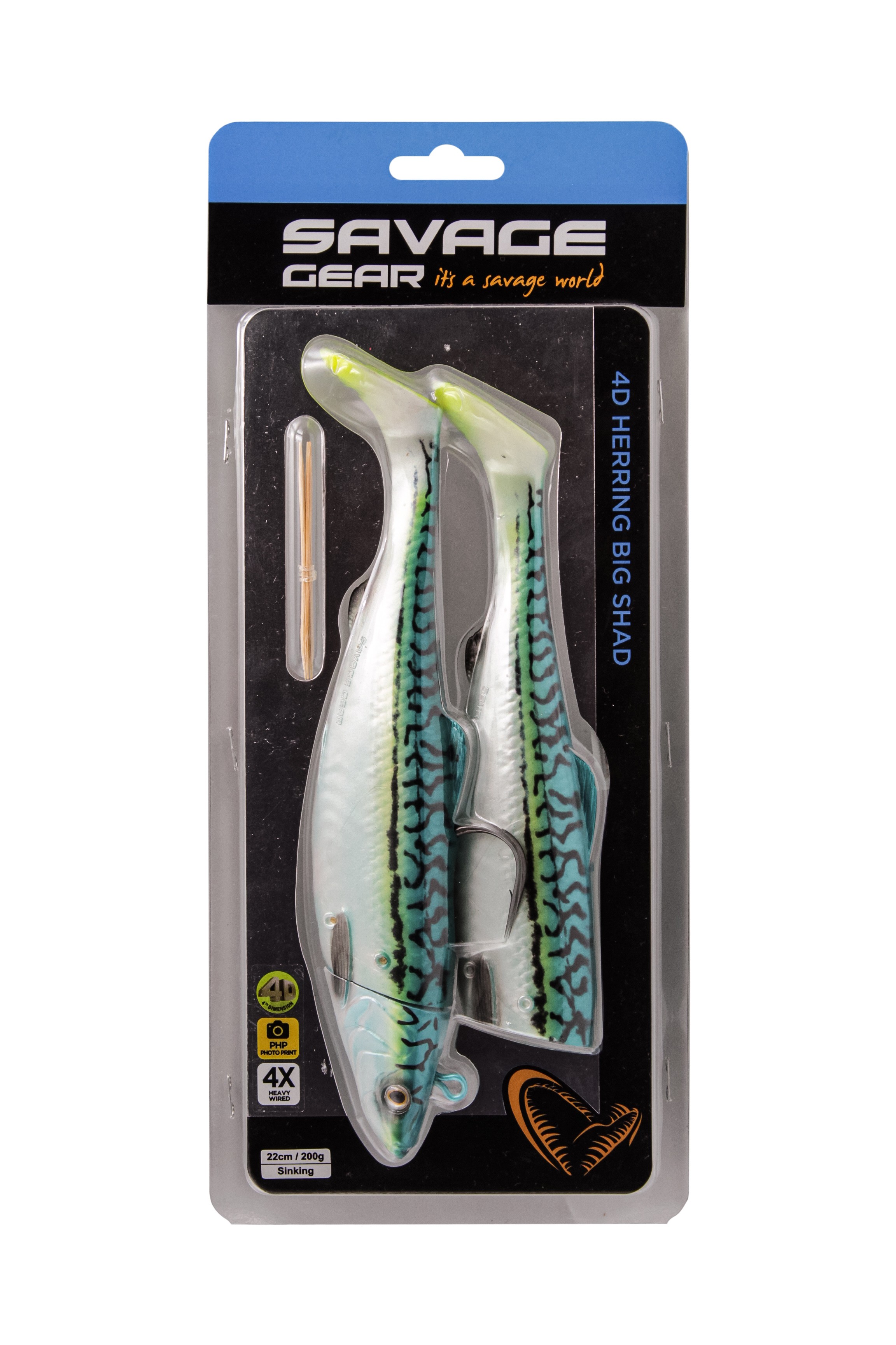 Приманка Savage Gear 4D Herring big shad 22см 200гр green mackerel 2+1pcs - фото 1