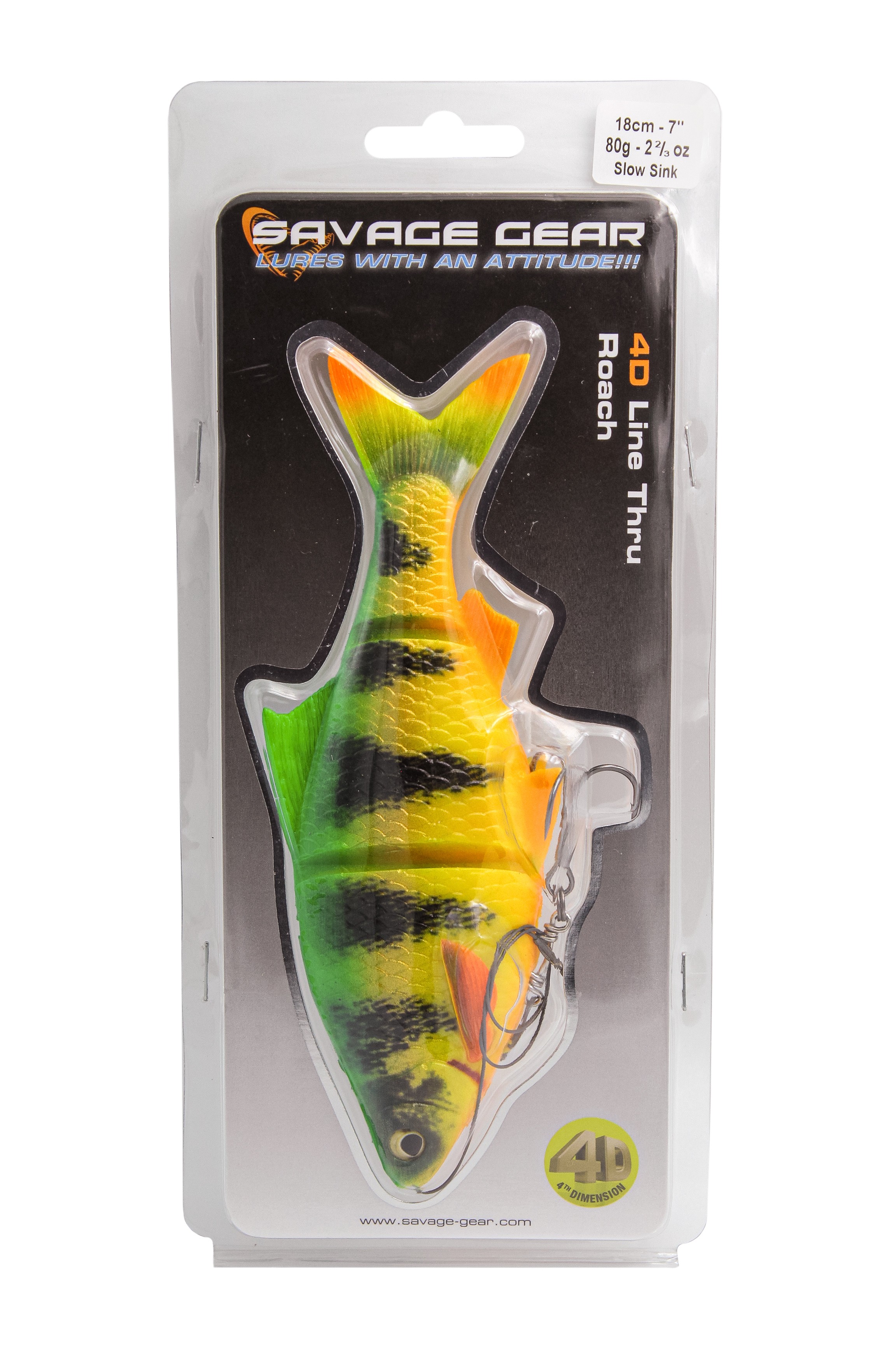 Приманка Savage Gear 4D Line thru roach 18см 80гр slow sink  firetiger - фото 1