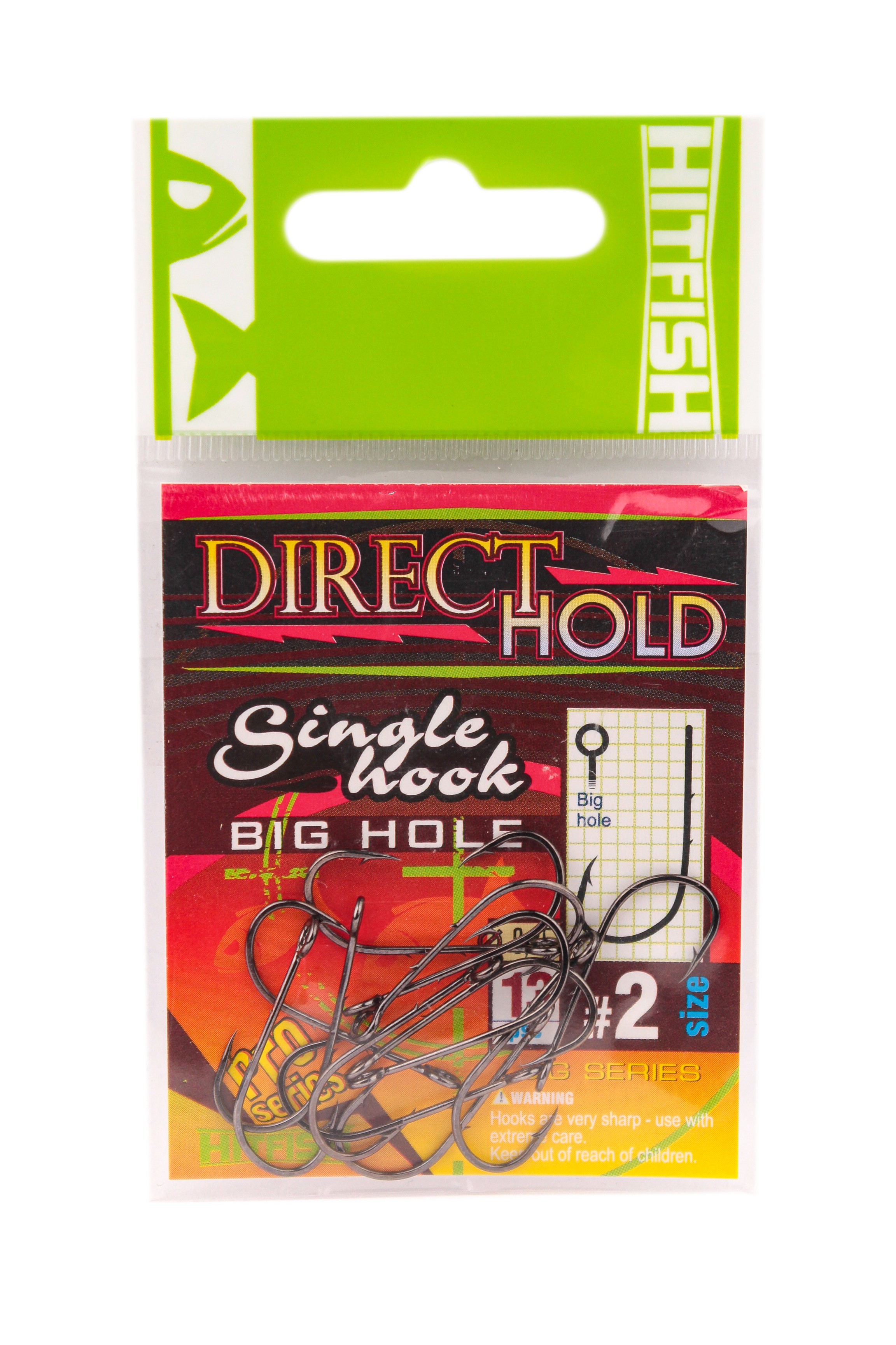 МП Одинарный крючок с засечками HITFISH DIRECT HOLD SINGLE HOOK (с большим ухом) - фото 1