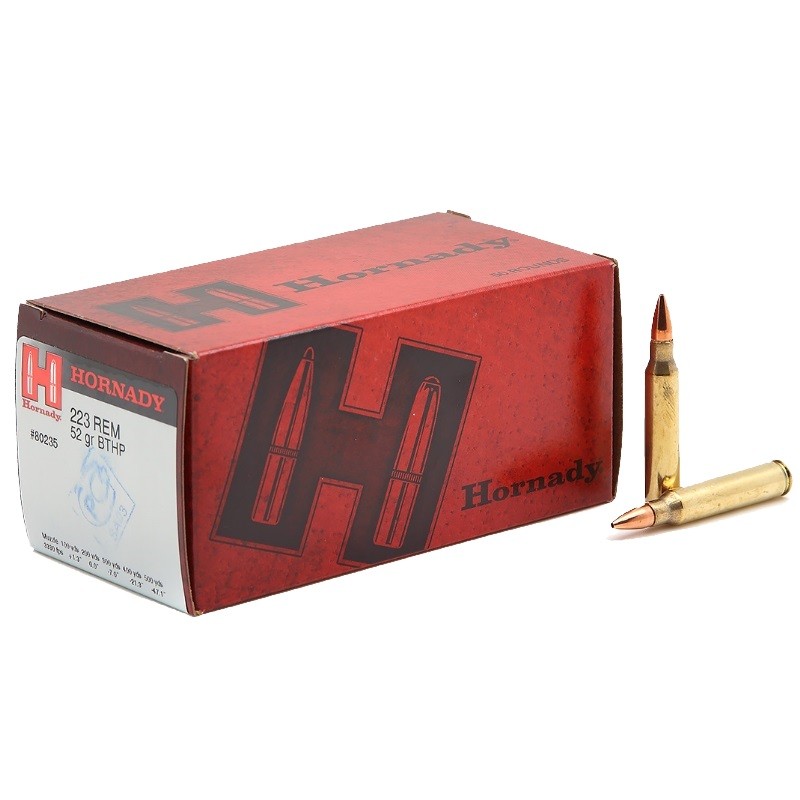 МП Патроны Hornady, кал. .223 Rem. BTHP (52/3,37 гр.), арт.80235 п.=50шт. ~ - фото 1