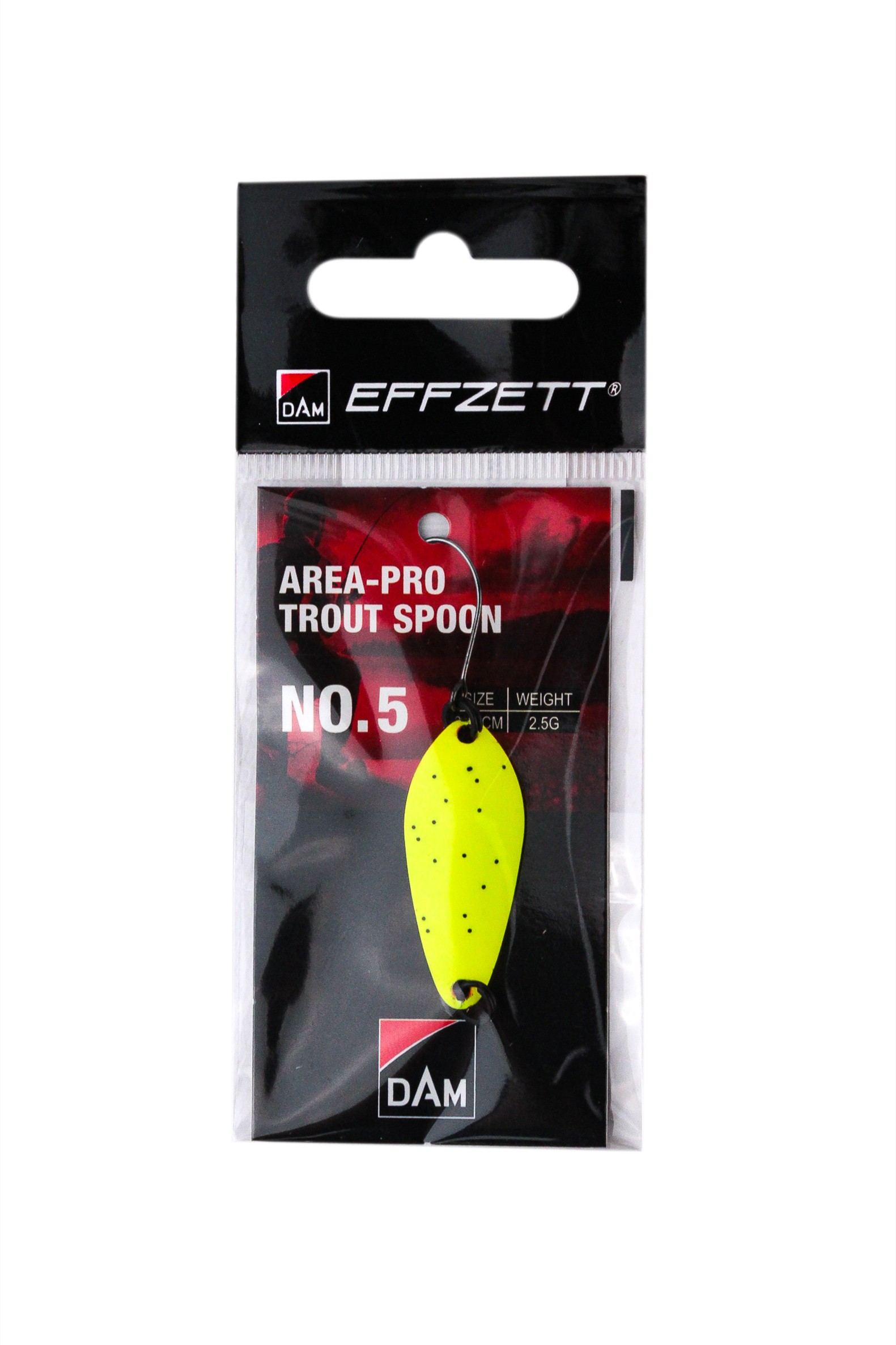 Блесна DAM Effzett Pro trout spoon №5 3,15см 2,5гр  yellow black flake U - фото 1