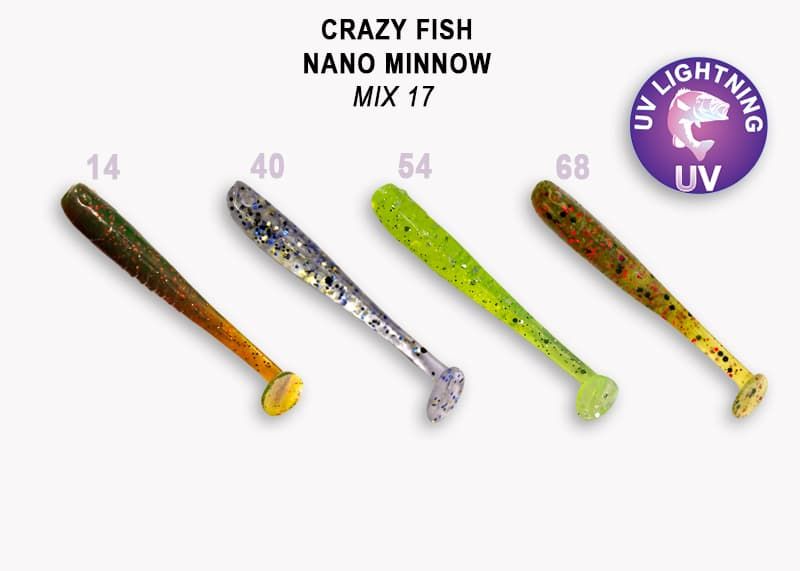 Приманка Crazy Fish Nano Minnow 1,6&quot; 6-40-М17-6 - фото 1