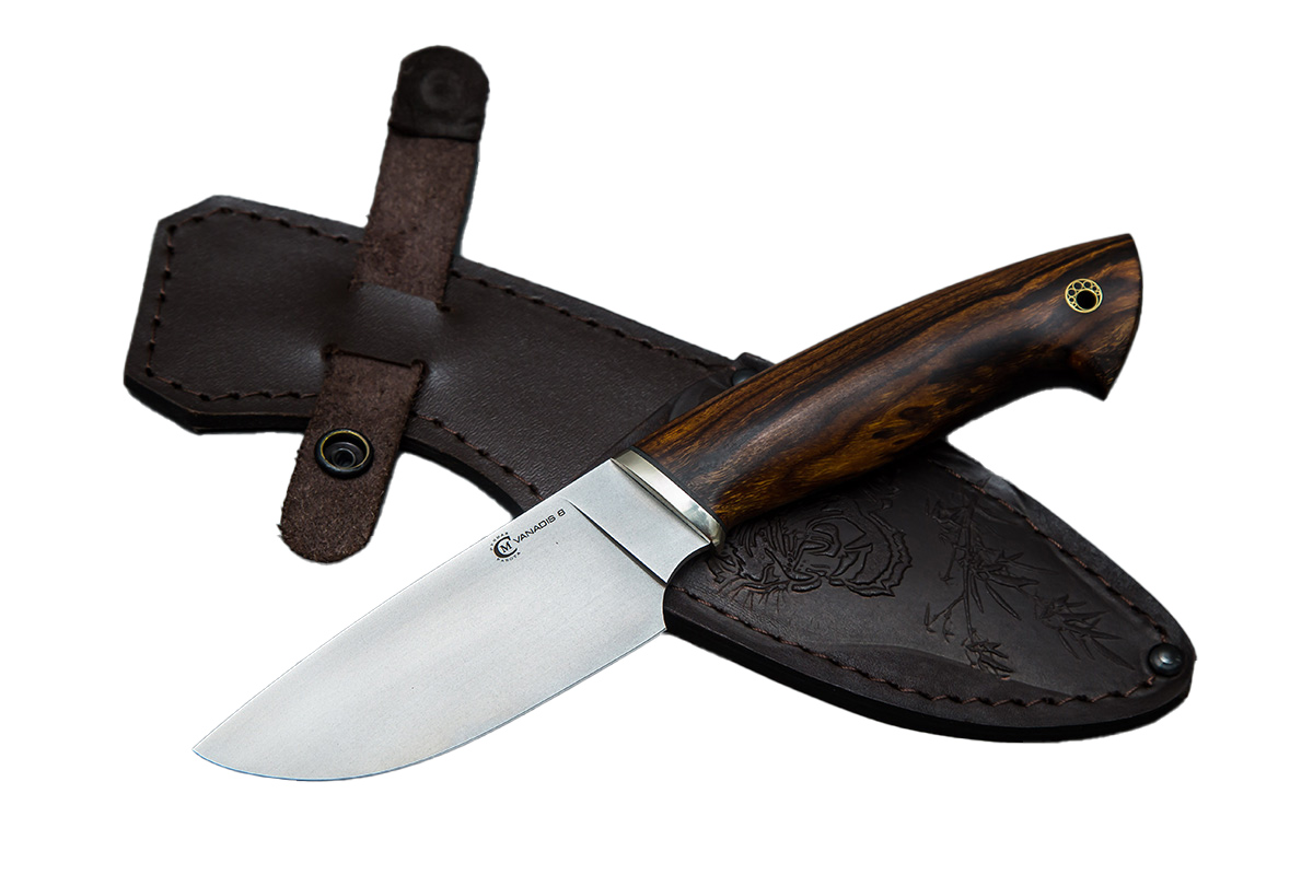 Нож ИП СЕМИНА Разделочный ст.Vanadis 8 мельхиор айронвуд - фото 1