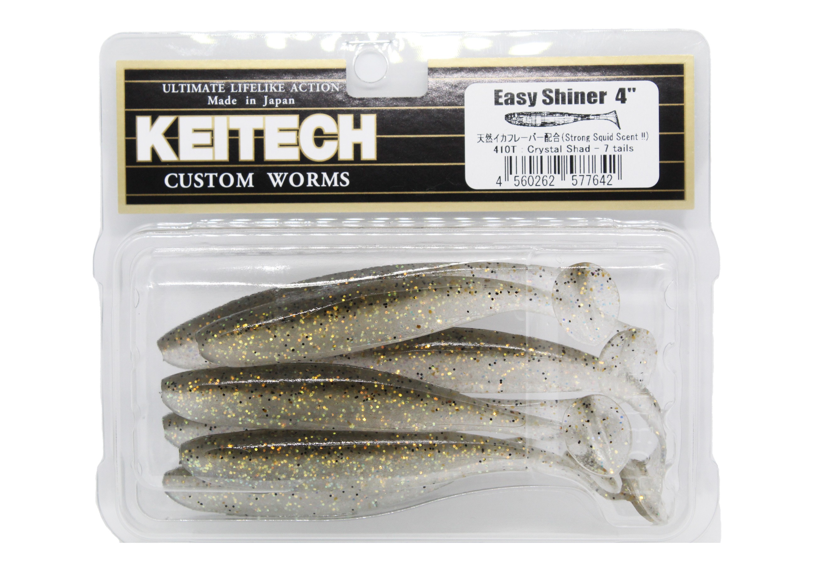 Приманка Keitech виброхвост Easy shiner 4" 410 crystal shad 7шт - фото 1