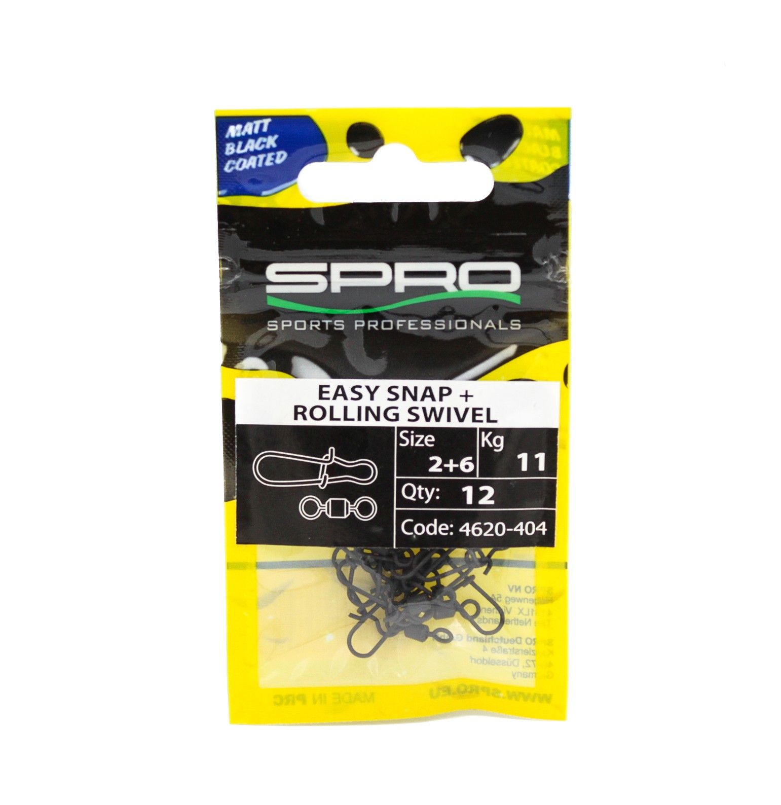 Застежка с вертлюгом SPRO Matte black easy snap rg swivel №2+6