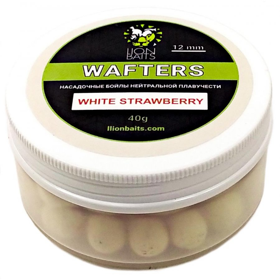 Бойлы Lion Baits Wafters white strawberry 12мм - фото 1