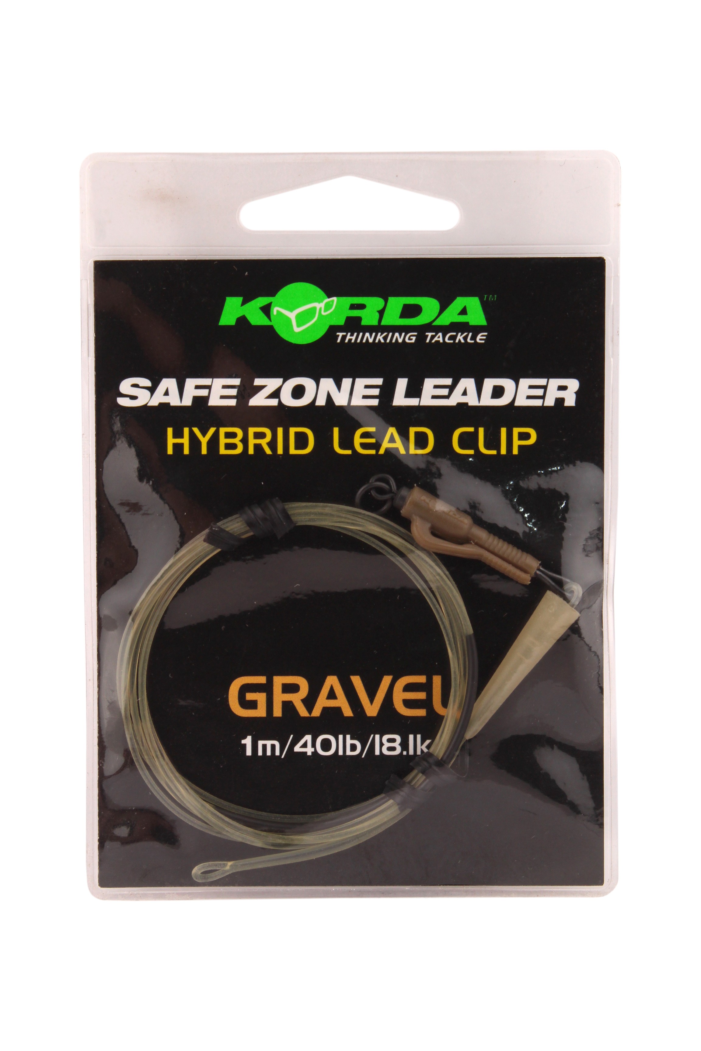 Поводок Korda Safezone leader hydrid clip gravel 40lb - фото 1