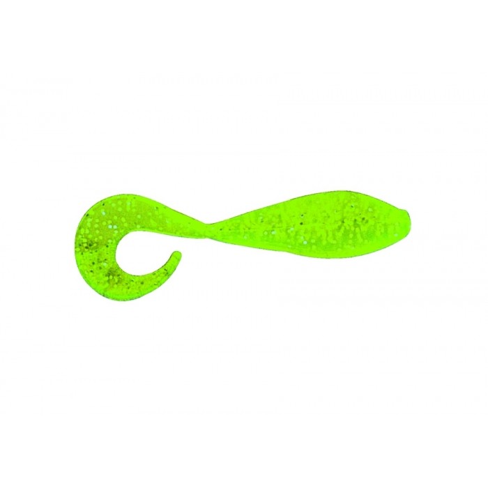 Приманка Bass Assassin 2-Curly Shad Chartreuse Silver Glitter 1/10
