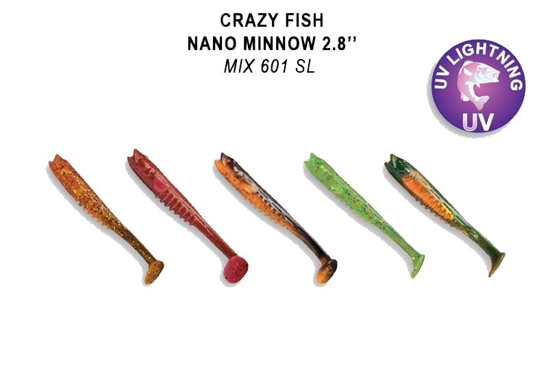 Приманка Crazy Fish Nano Minnow 2,8" 53-70-M601SL-7 - фото 1