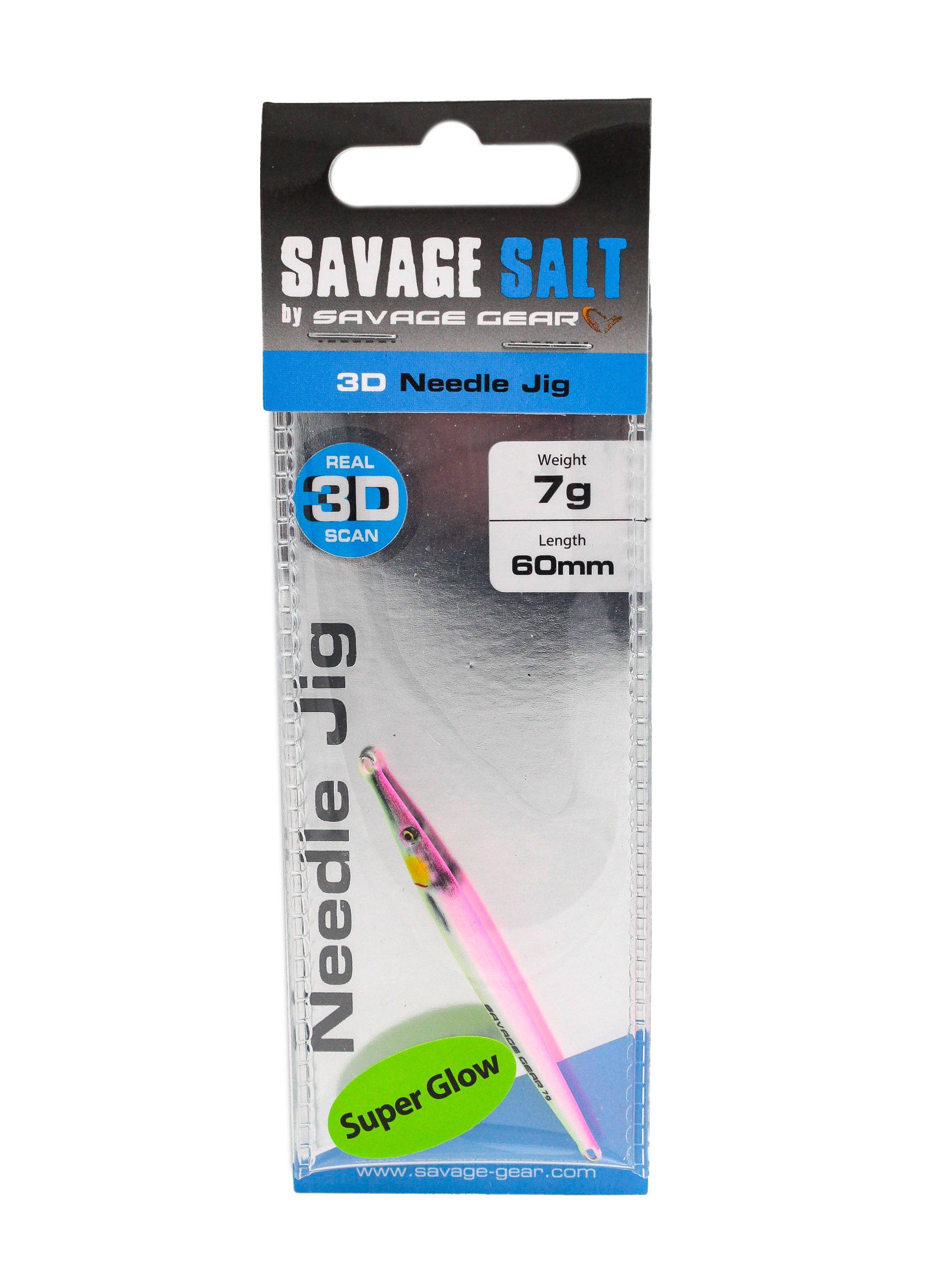 Пилькер Savage Gear 3D Needle jig 6см 7гр sinking full glow - фото 1