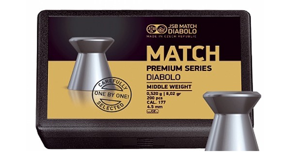 Пульки JSB Match Premium Middle 4,5мм 0,520гр 200шт