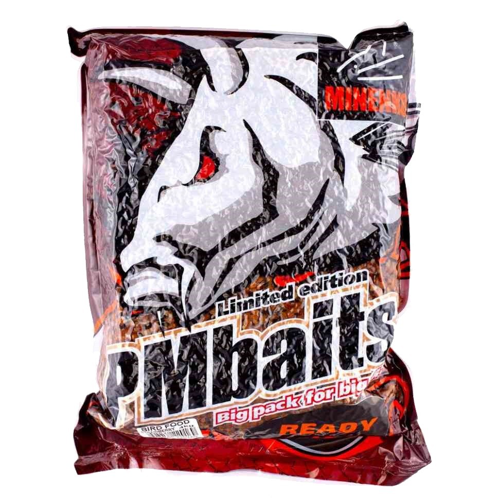 Прикормка MINENKO PMbaits big pack ready to use bird food strawberry 4кг - фото 1