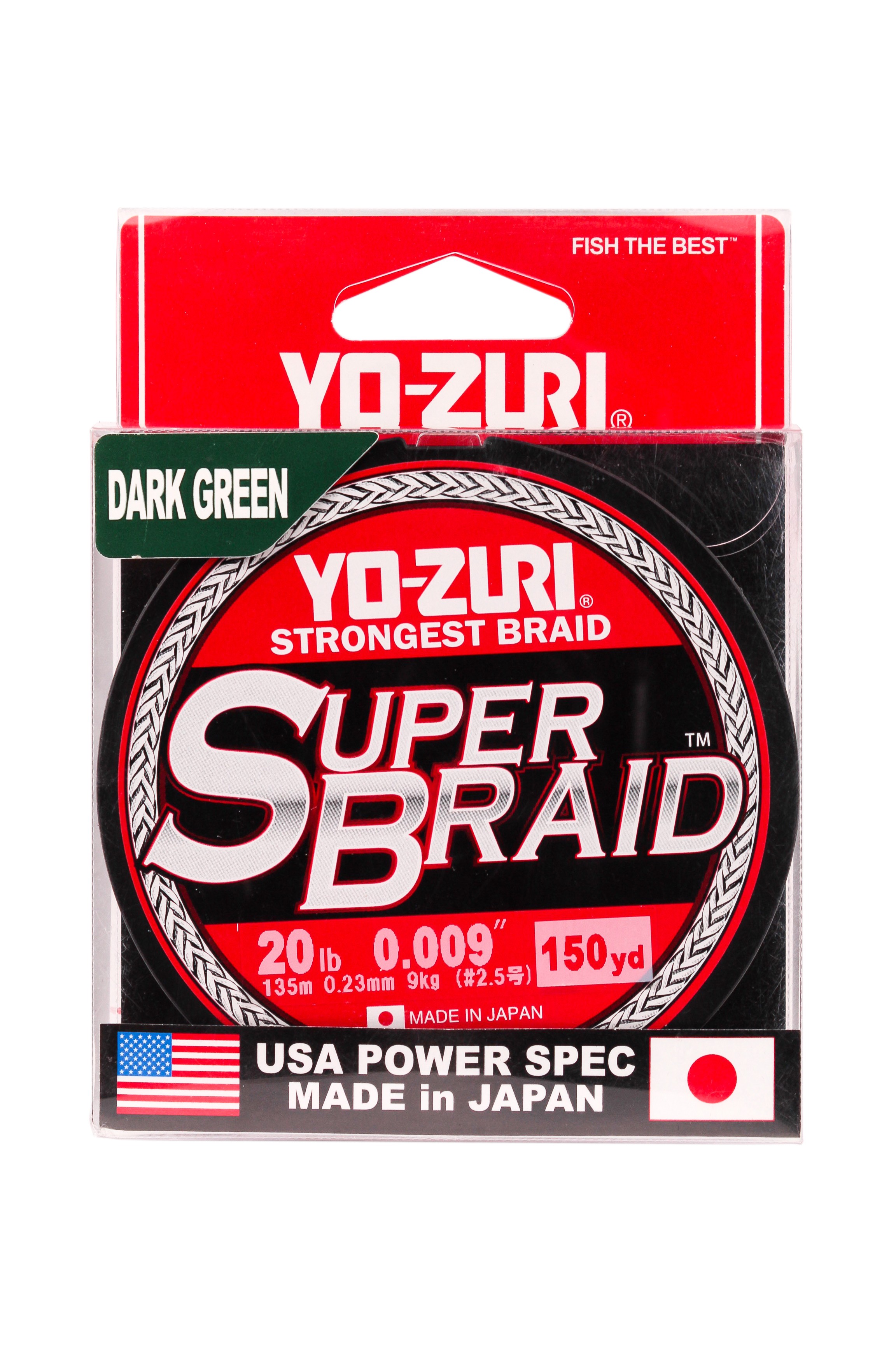 Шнур Yo-Zuri PE Superbraid Dark Green 150yds 20lbs 0,23мм