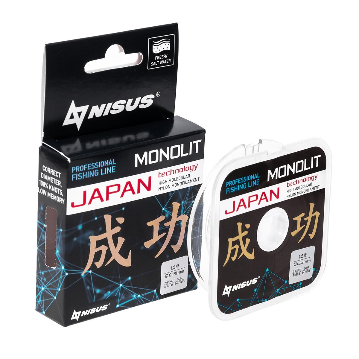 МП Леска MONOLIT 0,181mm/50m Nylon Transparent (N-MO-0.181-50) Nisus - фото 1