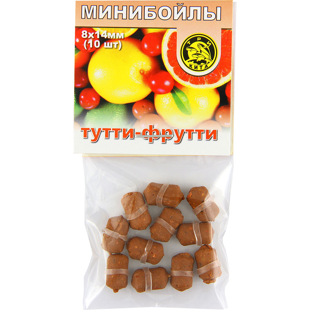 Минибойлы Три Кита на резинке 8х14мм тутти-фрутти 10шт - фото 1