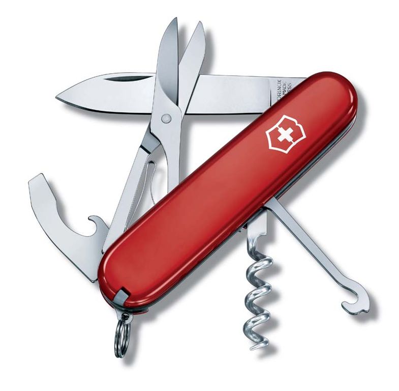 Нож Victorinox Офицерский Compact 91мм красный - фото 1