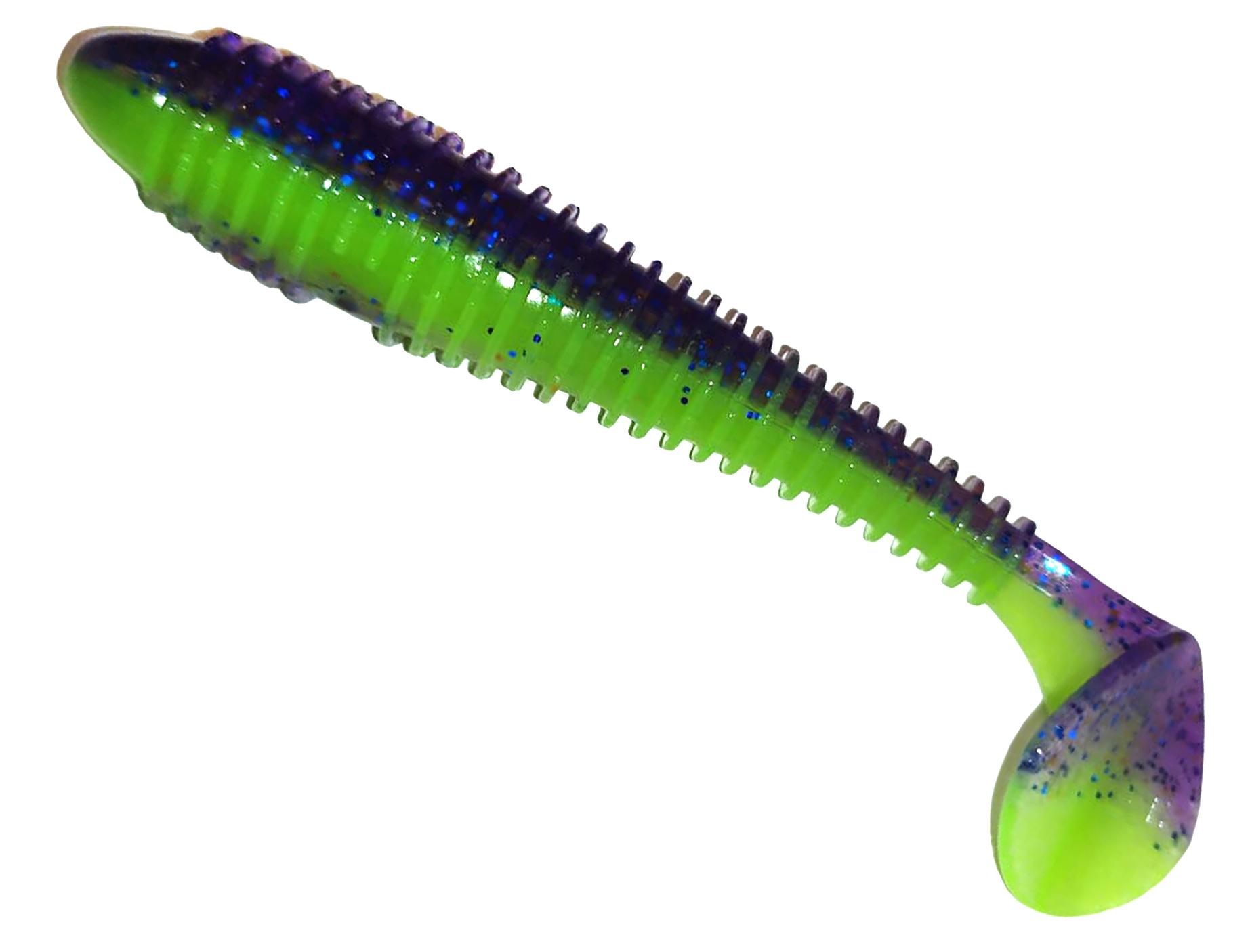 Приманка Keitech виброхвост Swing impact fat 3,3" Pal 06 violet lime belly - фото 1