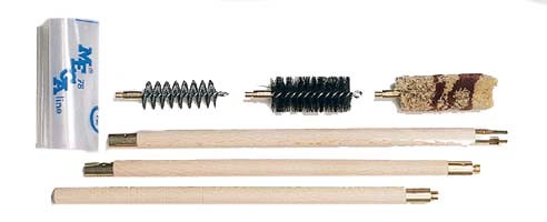 Набор для чистки 12к деревыянный шомпол 3 ерша пакет - фото 1