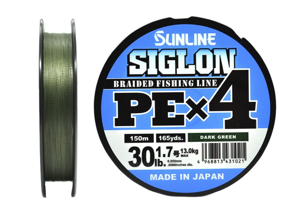Шнур Sunline Siglon PEX4 1,7 30lb 150м Dark Green - фото 1