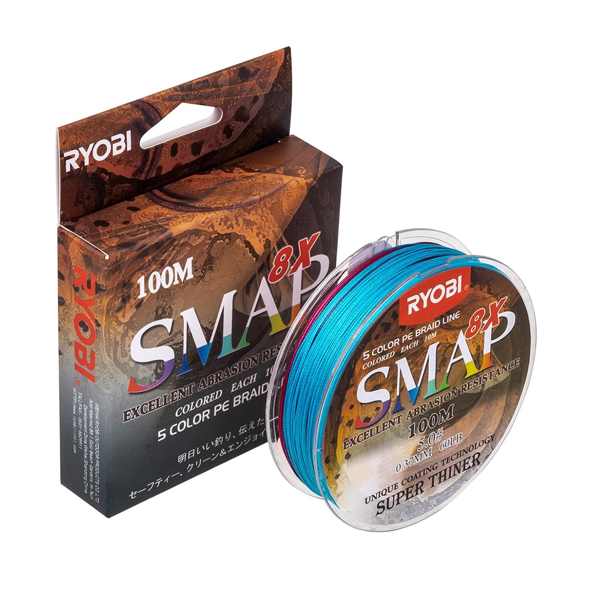 МП Шнур SMAP PE8X-100M 5.0# Multi Colour 0,37мм Ryobi - фото 1