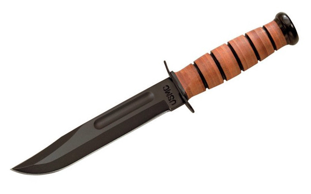 Нож Ka-Bar 1217 Straight Edge сталь 1095 рукоять кожа - фото 1