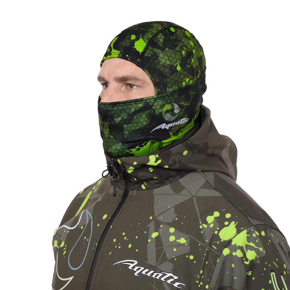 Балаклава Aquatic демисезонная softshell camo lime khaki - фото 1