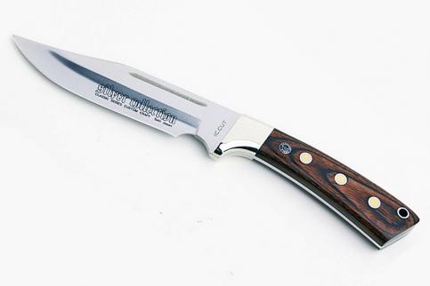 Нож Hiro фикс. клинок 13 см сталь GIN-1 рукоять дерево - фото 1