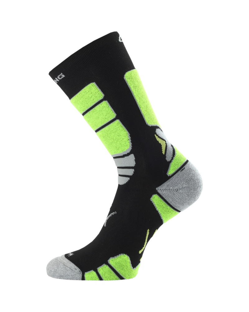 Носки Lasting ILR 906 coolmax+polyamide черный с зелеными вставками  - фото 1