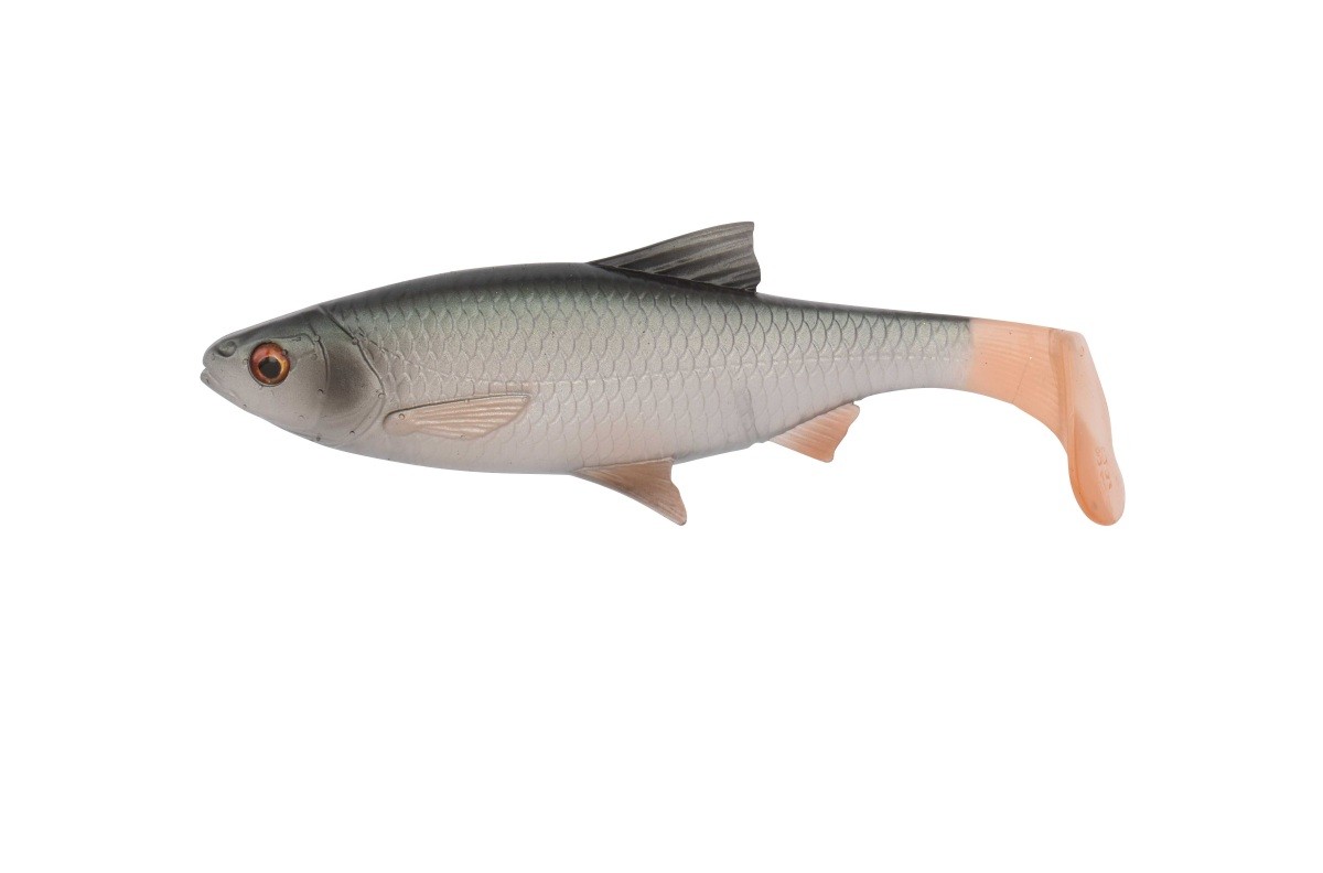 Приманка Savage Gear 3D LB river roach paddletail 18см 70гр green silver 2шт - фото 1