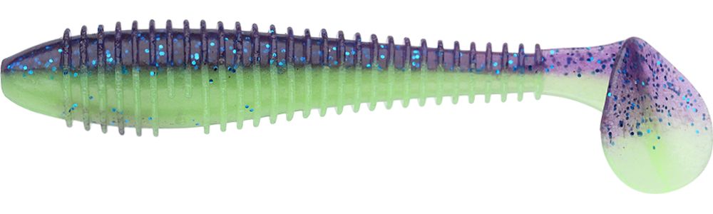 МП Приманка Keitech виброхвост Swing impact fat 3,3" Pal 06 violet lime belly - фото 1