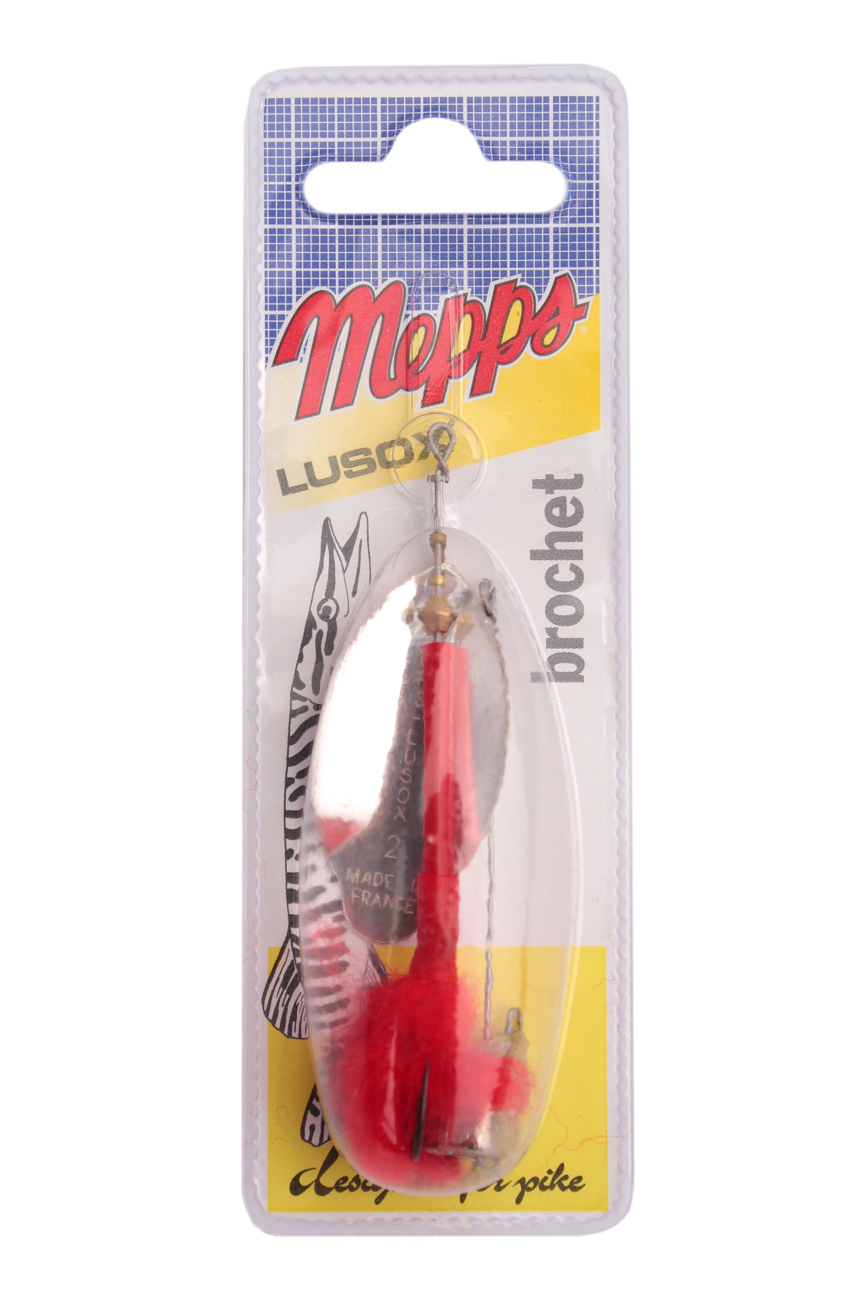 Блесна Mepps Lusox Fluo №2 silver/red блистер - фото 1