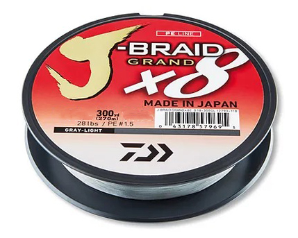 Шнур Daiwa J-Braid Grand X8 0,20мм 135м Gray-Light - фото 1