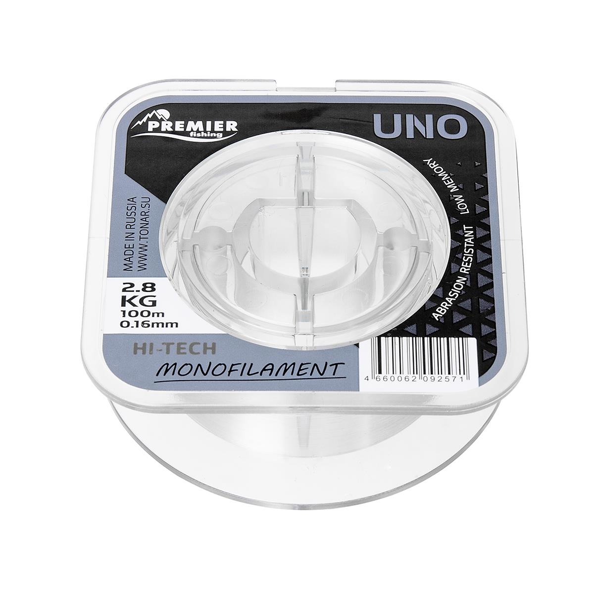МП Леска UNO 0,16mm/100m Clear Nylon (PR-U-C-016-100) Premier Fishing - фото 1