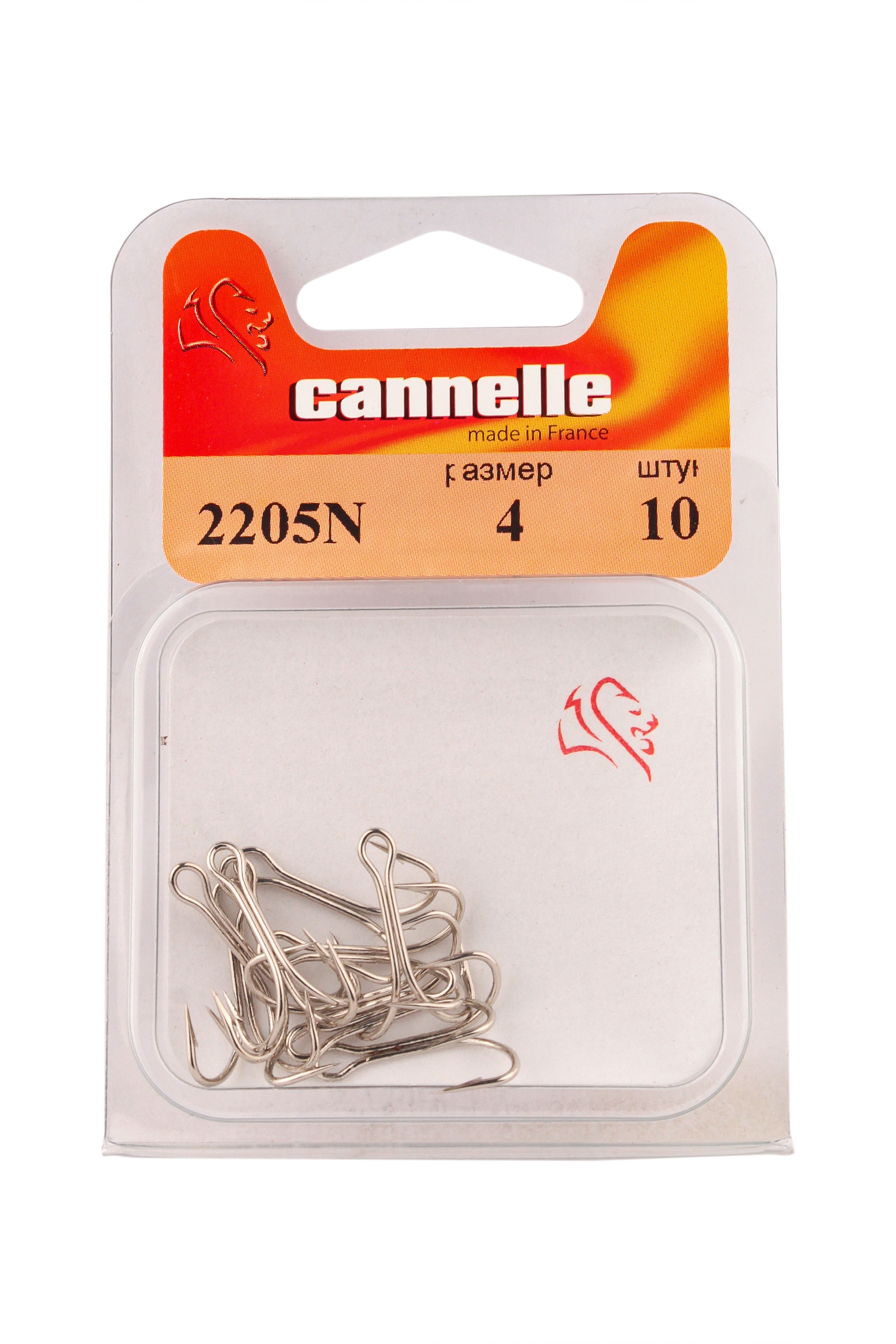 Крючки двойные Cannelle 2205 N №4 уп.10шт никель - фото 1