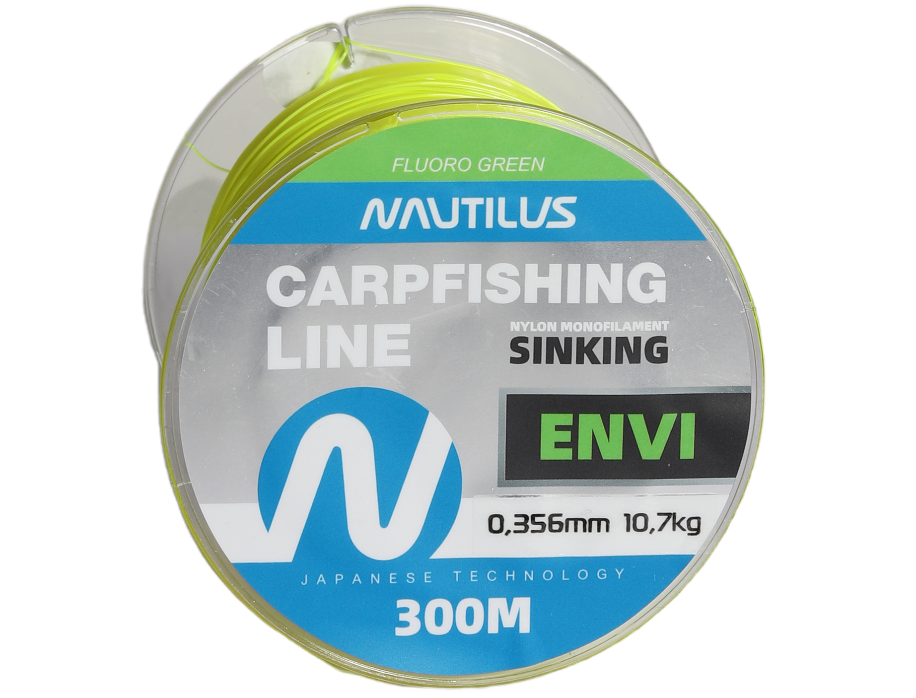 Леска Nautilus Envi Fluoro green 300м 0,356мм 10,7кг  - фото 1