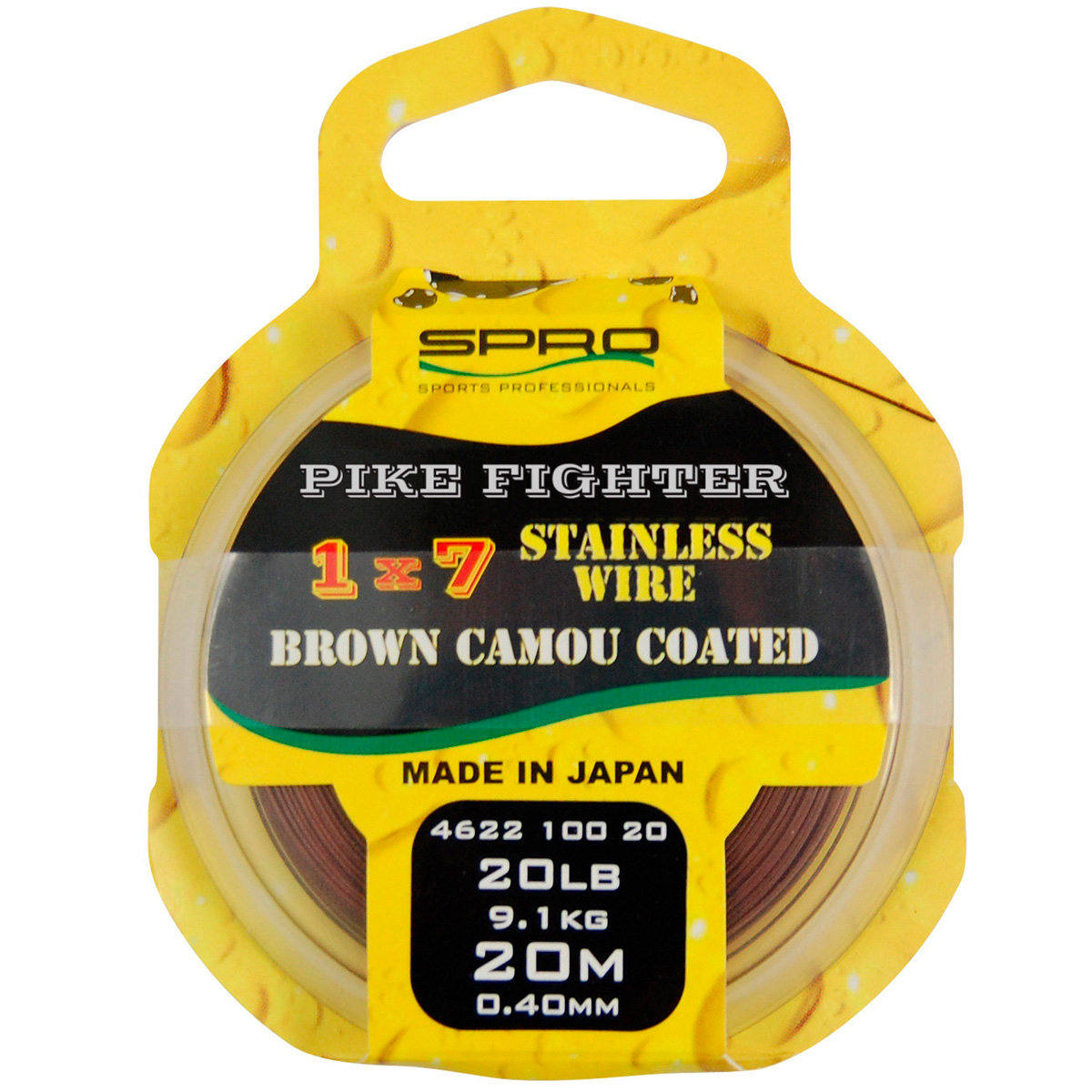 Поводковый материал SPRO 1x7 brown coated wire 20lb 20м - фото 1