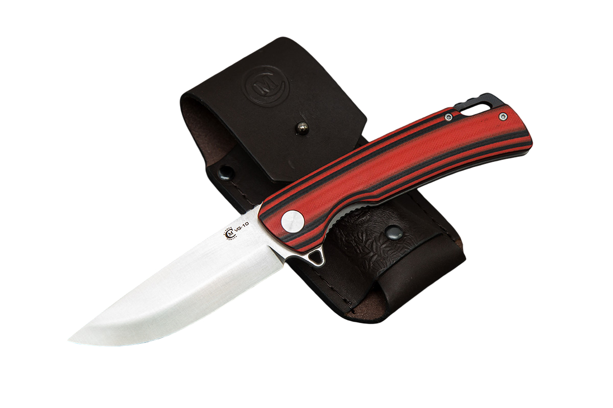 Нож ИП СЕМИНА Аляска (техно) сталь VG10 рукоятка G10 черно-красная складной - фото 1