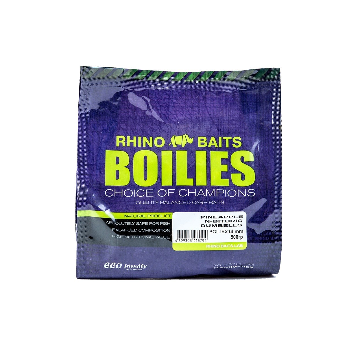 Бойлы Rhino Baits Pineapple N-bituric ананас dumbells 14мм 500гр - фото 1