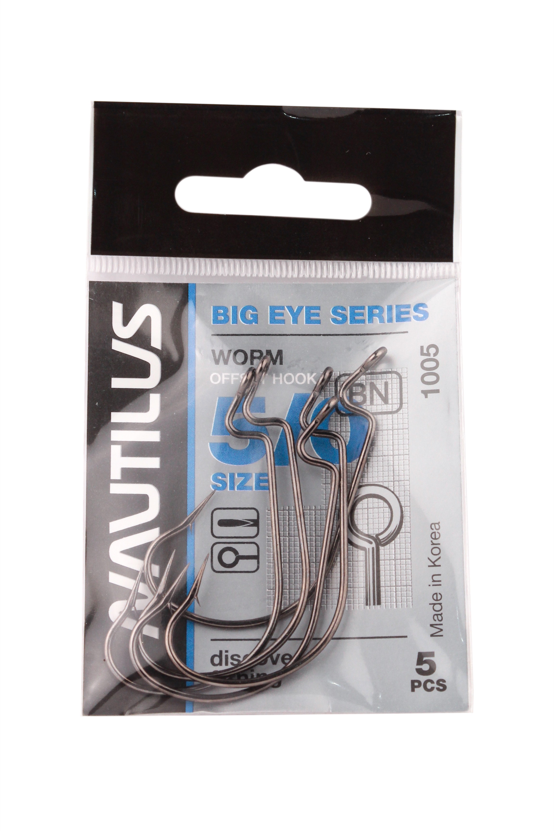 Крючок Nautilus Offset Big Eye Series Worm 1005 №5/0
