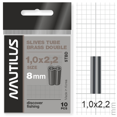 Трубка обжимная Nautilus Slives tube Double brass 1,0х2,2х8мм - фото 1