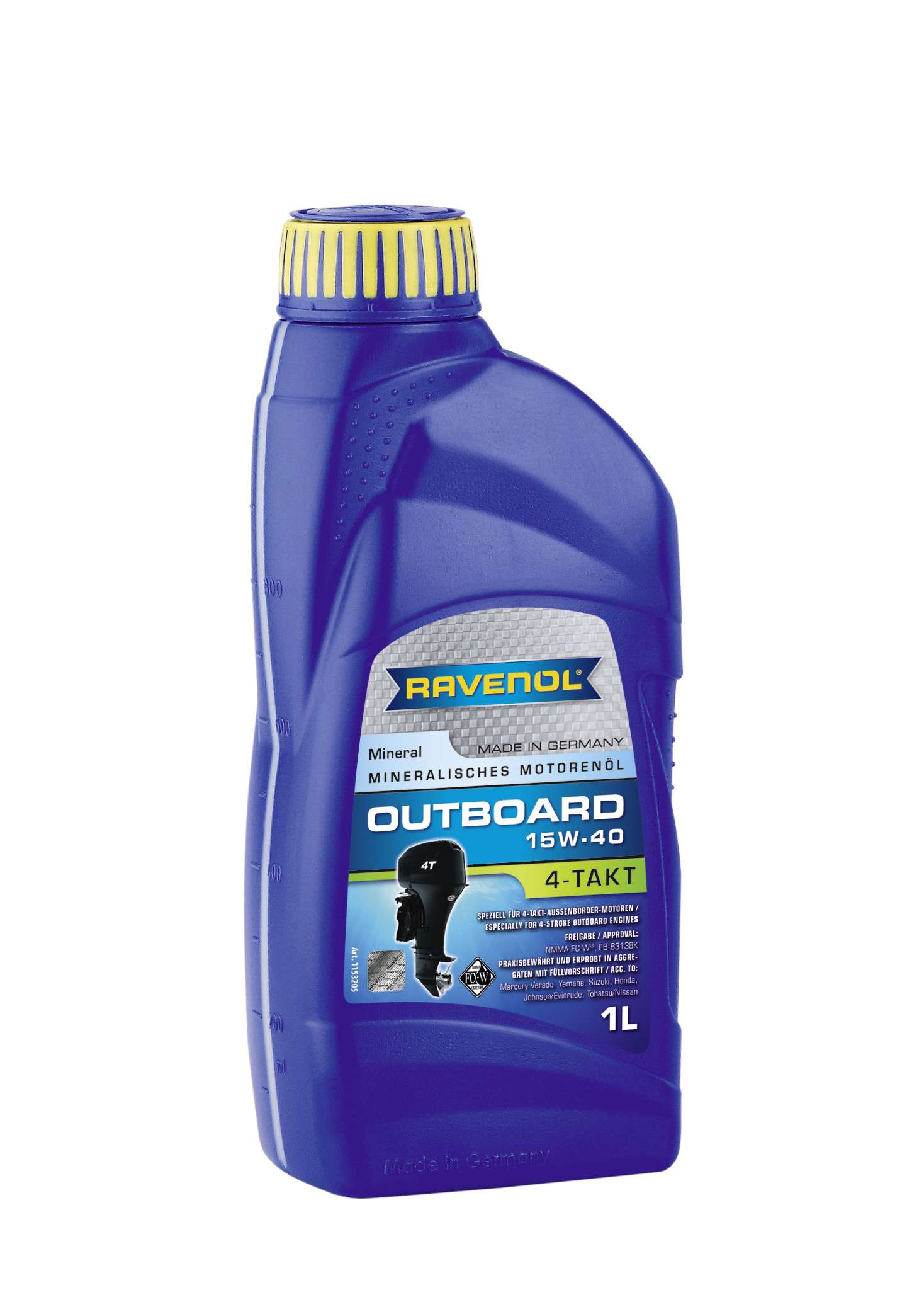 Масло Ravenol ПЛМ Outboardoel SAE 15W-40 4Т 1л - фото 1