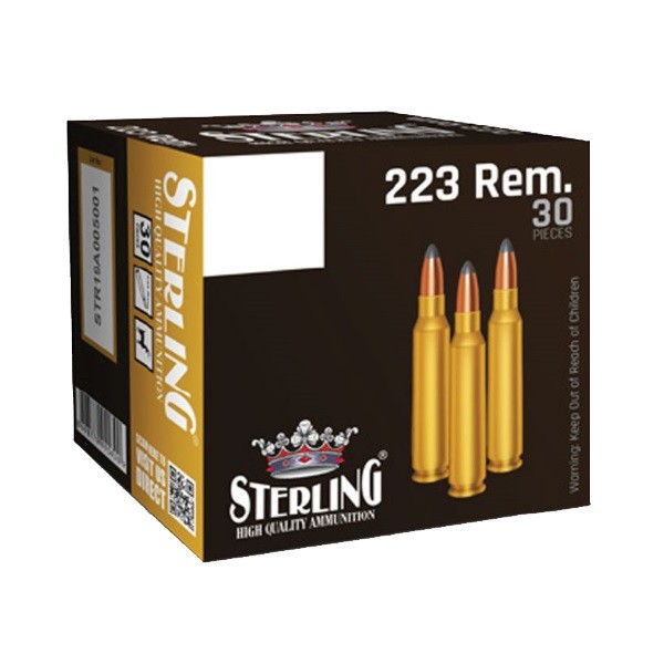 Патрон 223Rem Sterling FMJ 3,56гр 1/30 - фото 1