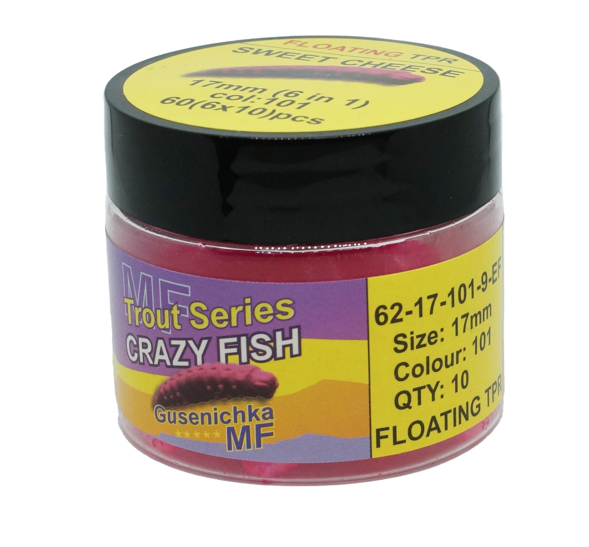 Приманка Crazy Fish MF h-worm inline 0,7" 62-17-101-9-EF 60шт. - фото 1