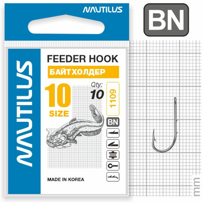 Крючок Nautilus Sting Feeder Байтхолдер S-1109BN № 10 - фото 1